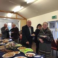 Rob and Margaret North's farewell gathering with food and guests