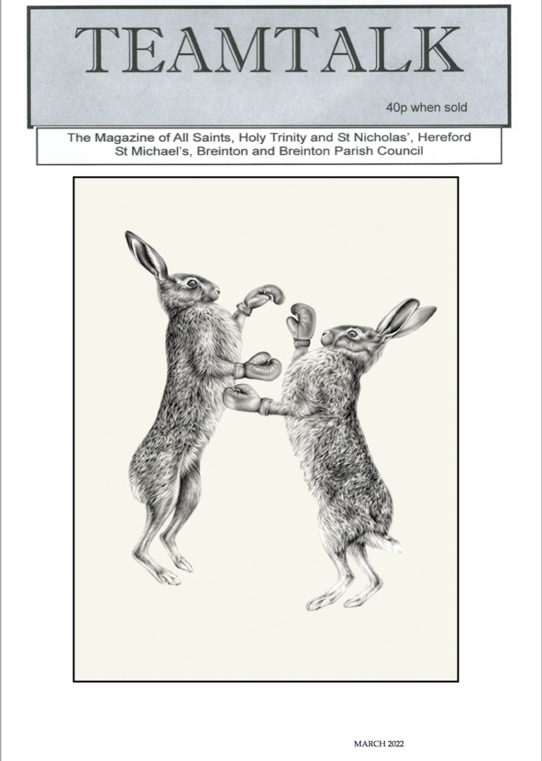 Teamtalk magazine cover, March 2022 edition, with a line drawing of two hares.