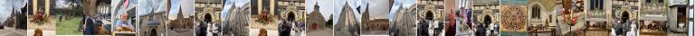 Collage of images from CHATT event: church exteriors, interiors, and people.