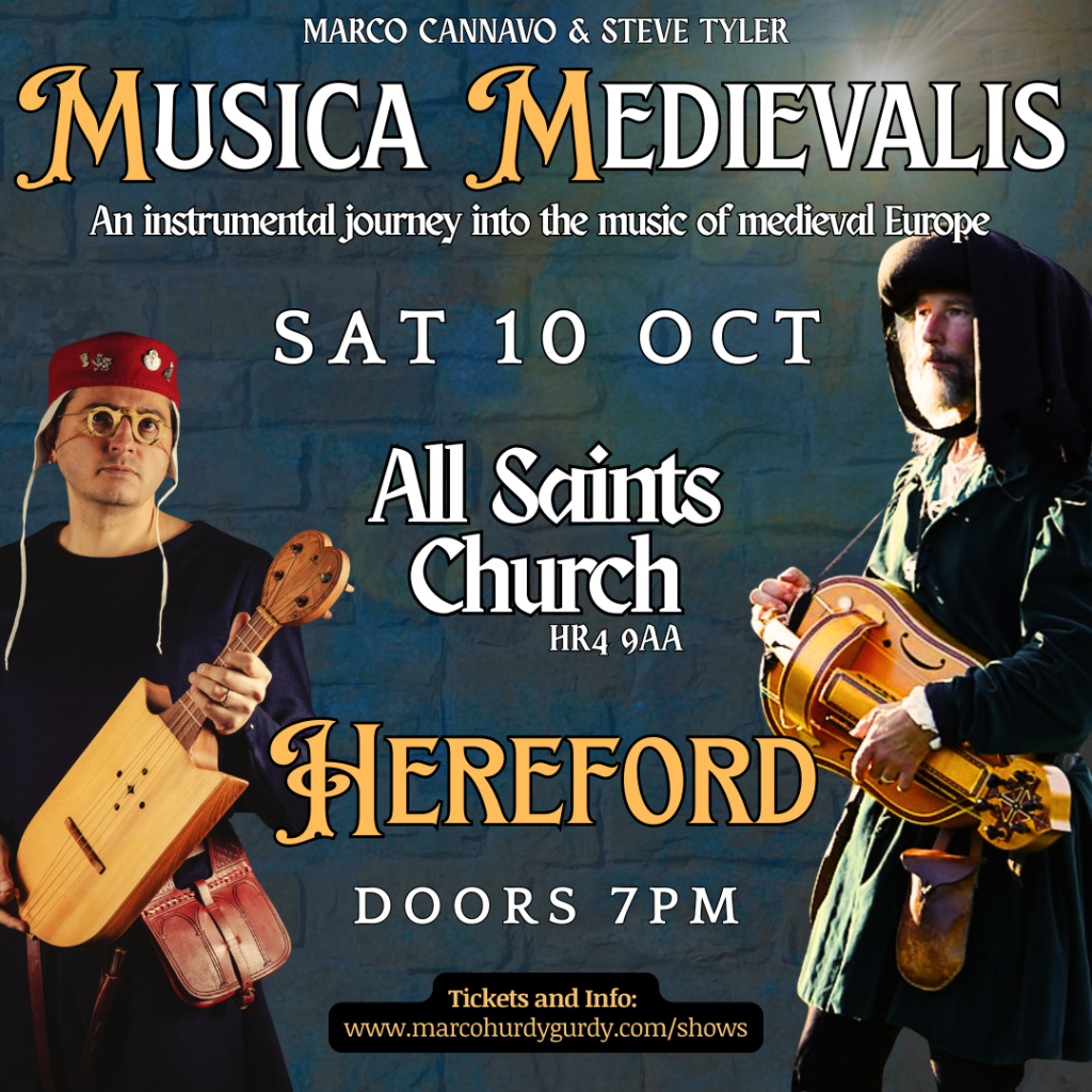Musica Medievalis: Marco Cannavo & Steve Tyler at All Saints Church, Hereford, Sat 10 Oct
